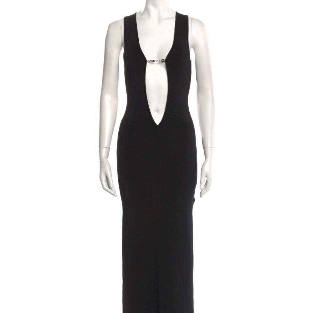 AYA MUSE GORGEOUS black plunge chain dress BNWT Size 4